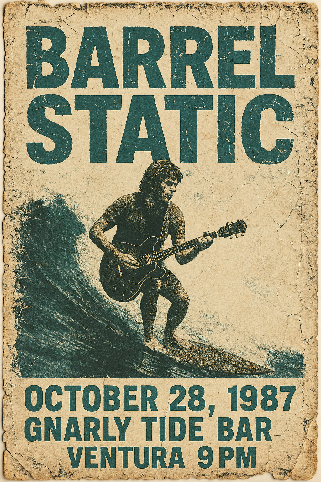 First Show Poster - The Gnarly Tide Bar